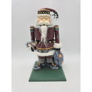 Vintage Nutcracker Santa Figurine Wood &  Resin 12.5" Debbie Mumm 2000 Mervyn's